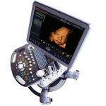 GE-Voluson-s8 ultrasound machine on a cart